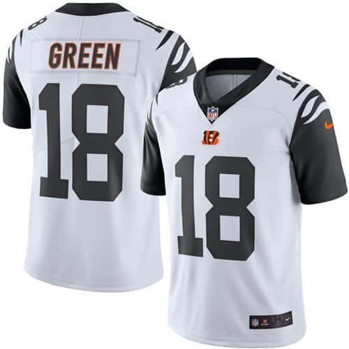Bengals #18 A.J. Green White Stitched Limited Rush Nike Jersey