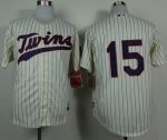 Twins #15 Glen Perkins Cream Cool Base Stitched Jersey