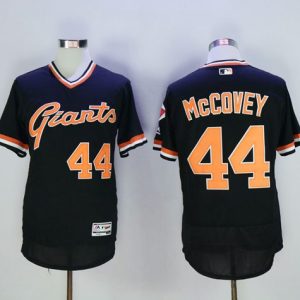 Giants #44 Willie McCovey Black Flexbase Authentic Collection Cooperstown Stitched Jersey