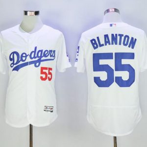 Dodgers #55 Joe Blanton White Flexbase Authentic Collection Stitched Jersey