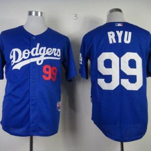 Dodgers #99 Hyun-Jin Ryu Light Blue Cool Base Stitched Jersey