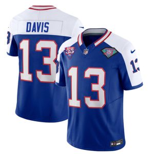 Buffalo Bills #13 Gabe Davis Blue White 2023 F.U.S.E. 75th Anniversary Throwback Vapor Untouchable Limited Stitched Jersey