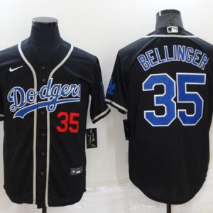 Los Angeles Dodgers #35 Cody Bellinger Black Cool Base Stitched Baseball Jersey