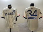 Los Angeles Dodgers #34 Toro Valenzuela Cream 2024 City Connect Limited Stitched Jersey
