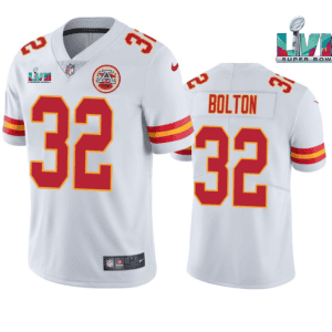Kansas City Chiefs #32 Nick Bolton White Super Bowl LVII Patch Vapor Untouchable Limited Stitched Jersey