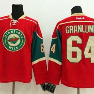 Wild #64 Mikael Granlund Red Stitched Jersey