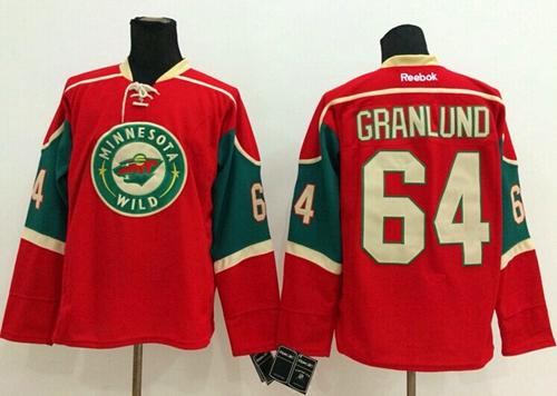 Wild #64 Mikael Granlund Red Stitched Jersey