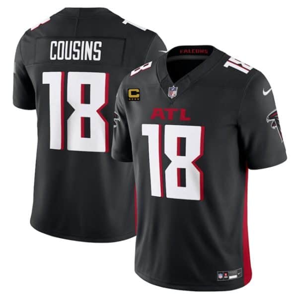 Atlanta Falcons #18 Kirk Cousins Black 2024 F.U.S.E With 4-Star C Patch Vapor Untouchable Limited Stitched Jersey