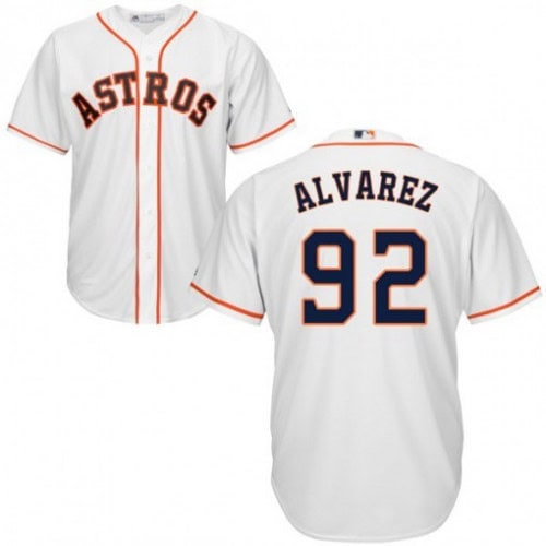 Houston Astros #92 Yordan Alvarez White Cool Base Stitched Jersey