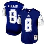 Dallas Cowboys #8 Troy Aikman Navy Mitchell Ness 1995 Stitched Football Jersey