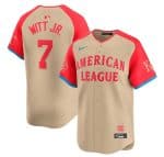 American League #7 Bobby Witt Jr. Cream 2024 All-Star Limited Stitched Jersey