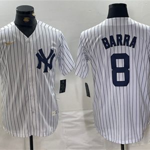 New York Yankees #8 Yogi Berra White Cool Base Stitched Jersey