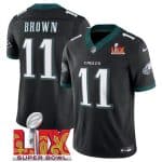 Philadelphia Eagles #11 A.J. Brown Black 2025 Super Bowl LIX Patch Vapor Untouchable Limited Stitched Jersey