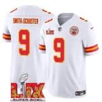 Kansas City Chiefs #9 JuJu Smith-Schuster White 2025 F.U.S.E. Super Bowl LIX Patch Vapor Untouchable Limited Stitched Jersey