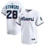 Miami Marlins #28 Kyle Stowers White 2024 Home Limited Stitched Jersey