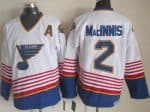 Blues #2 Al MacInnis White Light Blue CCM Throwback Stitched Jersey