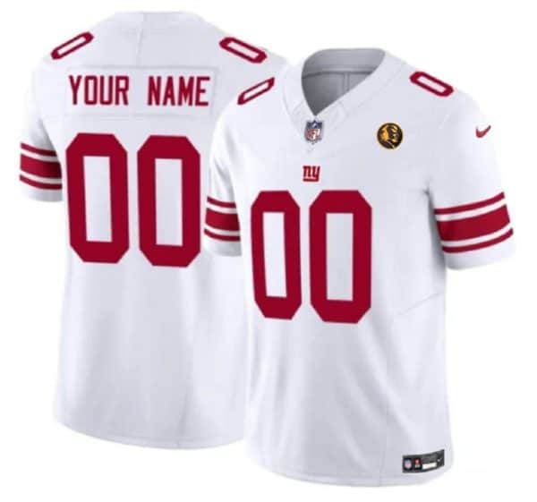 New York Giants Custom White 2023 F.U.S.E. With John Madden Patch Vapor Limited Stitched Jersey