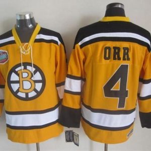 Bruins #4 Bobby Orr Yellow Winter Classic CCM Throwback Stitched Jersey