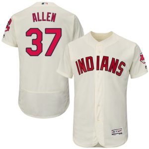 Indians #37 Cody Allen Cream Flexbase Authentic Collection Stitched Jersey
