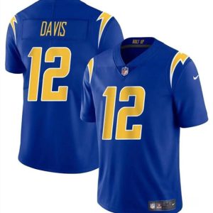 Los Angeles Chargers #12 Derius Davis Royal 2024 Vapor Limited Stitched Jersey
