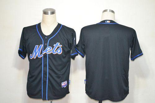 Mets Blank Black Alternate Cool Base Stitched Jersey