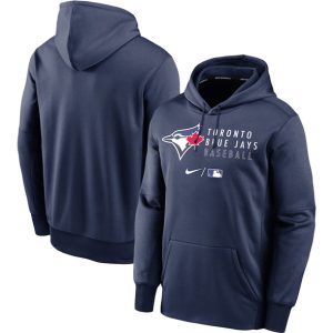 Toronto Blue Jays Navy Collection Logo Stack Performance Pullover Hoodie