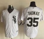 White Sox #35 Frank Thomas White(Black Strip) New Cool Base Stitched Jersey