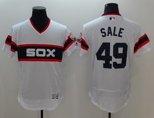 White Sox #49 Chris Sale White Flexbase Authentic Collection Alternate Home Stitched Jersey