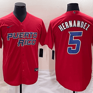 Puerto Rico #5 Enrique Hernandez 2023 Red World Classic Stitched Jersey