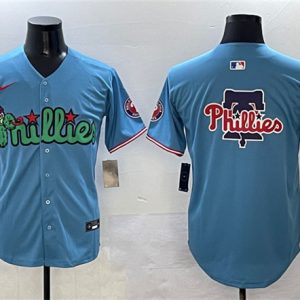 Philadelphia Phillies Team Big Logo Light Blue Phanatic Limited Stitched Jersey