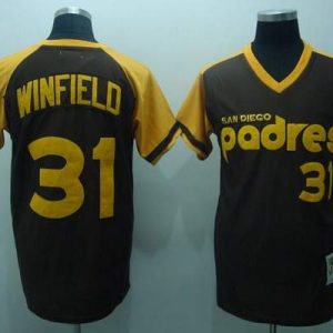 Mitchell And Ness Padres #31 Dave Winfield Stitched Coffee Throwback Jersey