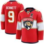 Florida Panthers #9 Sam Bennett Red Home 2025 Stanley Cup Champions Patch Stitched Jersey