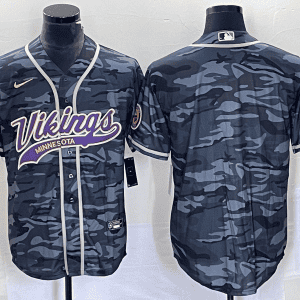Minnesota Vikings Blank Gray Camo Cool Base Stitched Jersey