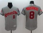 Royals #8 Mike Moustakas Grey Fashion Stars Stripes Flexbase Authentic Stitched Jersey