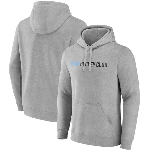 Utah Club Heather Gray Wordmark Logo Fleece Pullover Hoodie