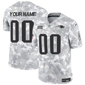 New England Patriots Custom Arctic Camo 2024 F.U.S.E. Salute To Service Limited Stitched Jersey