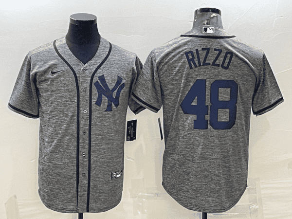 New York Yankees #48 Anthony Rizzo Grey Cool Base Stitched Jersey