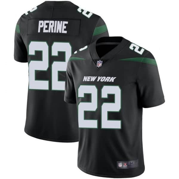 New York Jets #22 La'Mical Perine Black Vapor Untouchable Limited Stitched Jersey