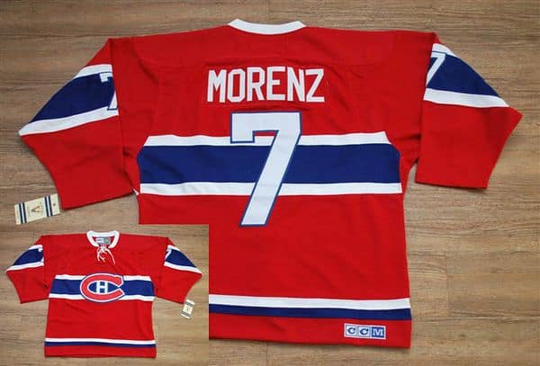 Canadiens #7 Howie Morenz Stitched Red CH CCM Throwback Jersey