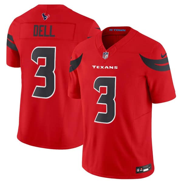 Houston Texans #3 Tank Dell Red 2024 Alternate F.U.S.E Vapor Stitched Jersey