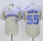 Blue Jays #55 Russell Martin Grey Flexbase Authentic Collection Stitched Jersey