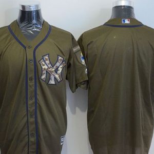 Yankees Blank Green Salute To Service Stitched Jersey
