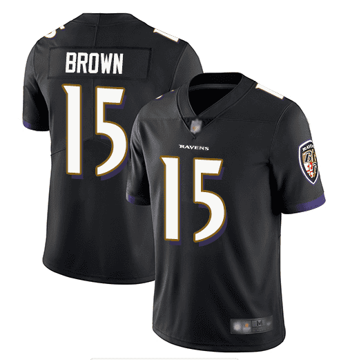 Baltimore Ravens #15 Marquise Brown Black Vapor Untouchable Limited Jersey