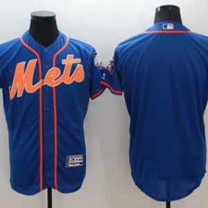 Mets Blank Blue Flexbase Authentic Collection Stitched Jersey