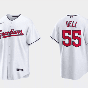 Cleveland Guardians #55 Josh Bell White Cool Base Stitched Jersey