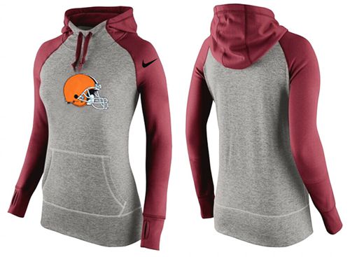 Nike Cleveland Browns Performance Hoodie Grey Red_3