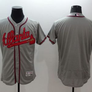 Braves Blank Grey Flexbase Authentic Collection Stitched Jersey