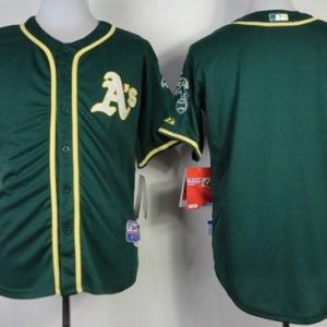 Athletics Blank Green Cool Base Stitched Jersey