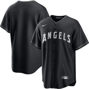Los Angeles Angels Blank Black Lights Out Limited Stitched Jersey