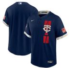 Minnesota Twins Blank 2021 Navy All-Star Cool Base Stitched Jersey